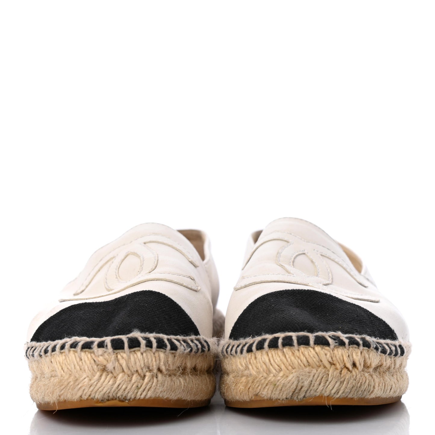 Lambskin CC Espadrilles 37 White Black