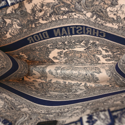 Christian Dior Canvas Embroidered Large Dioriviera Toile De Jouy Book Tote Blue 5 of 10
