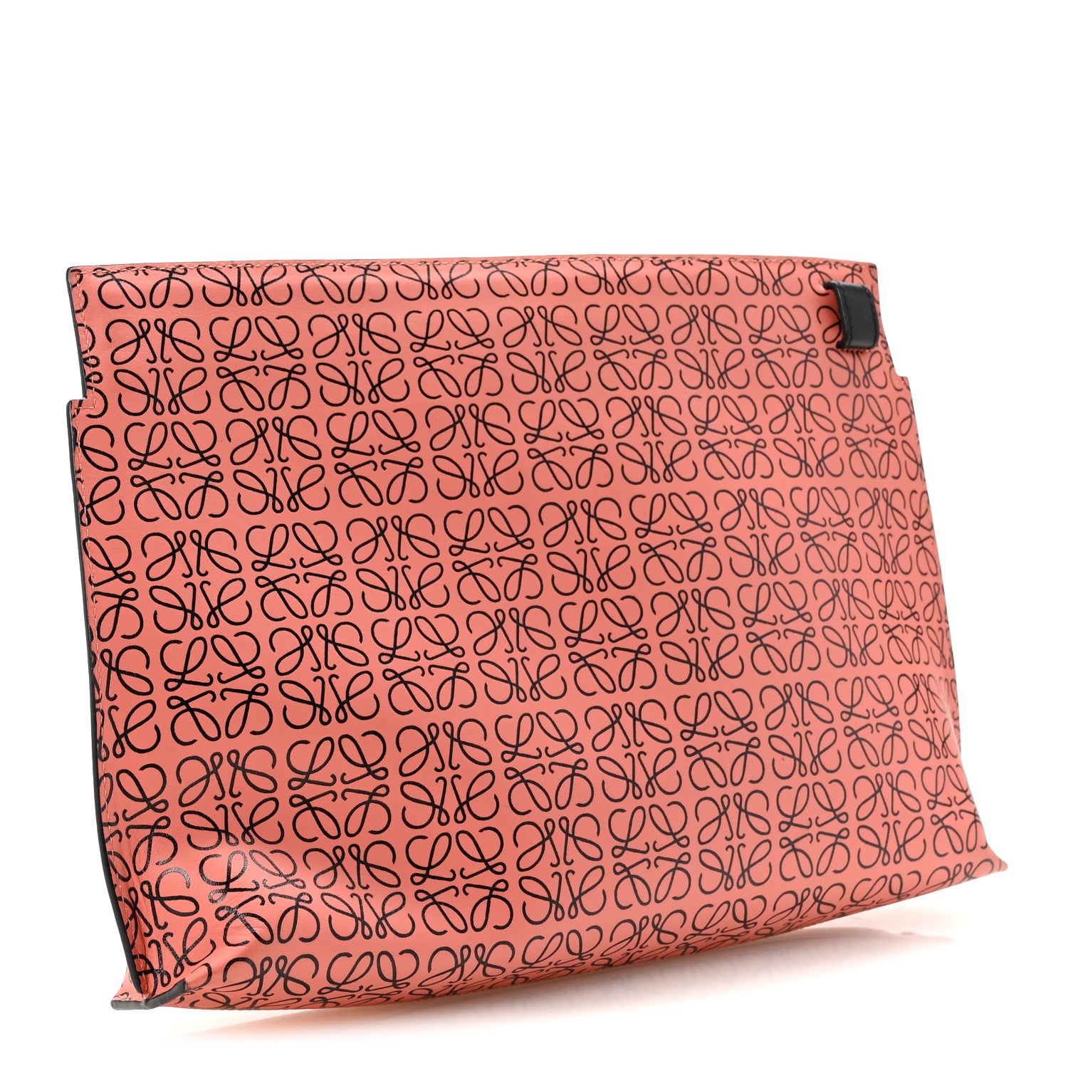 Loewe Engraved Calfskin Anagram T Pouch Pink Tulip Black 3 of 6