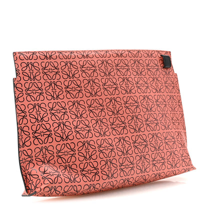 Loewe Engraved Calfskin Anagram T Pouch Pink Tulip Black 3 of 6