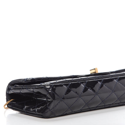Chanel Patent Quilted 2.55 Reissue East West Clutch Navy Blue 6 of 10