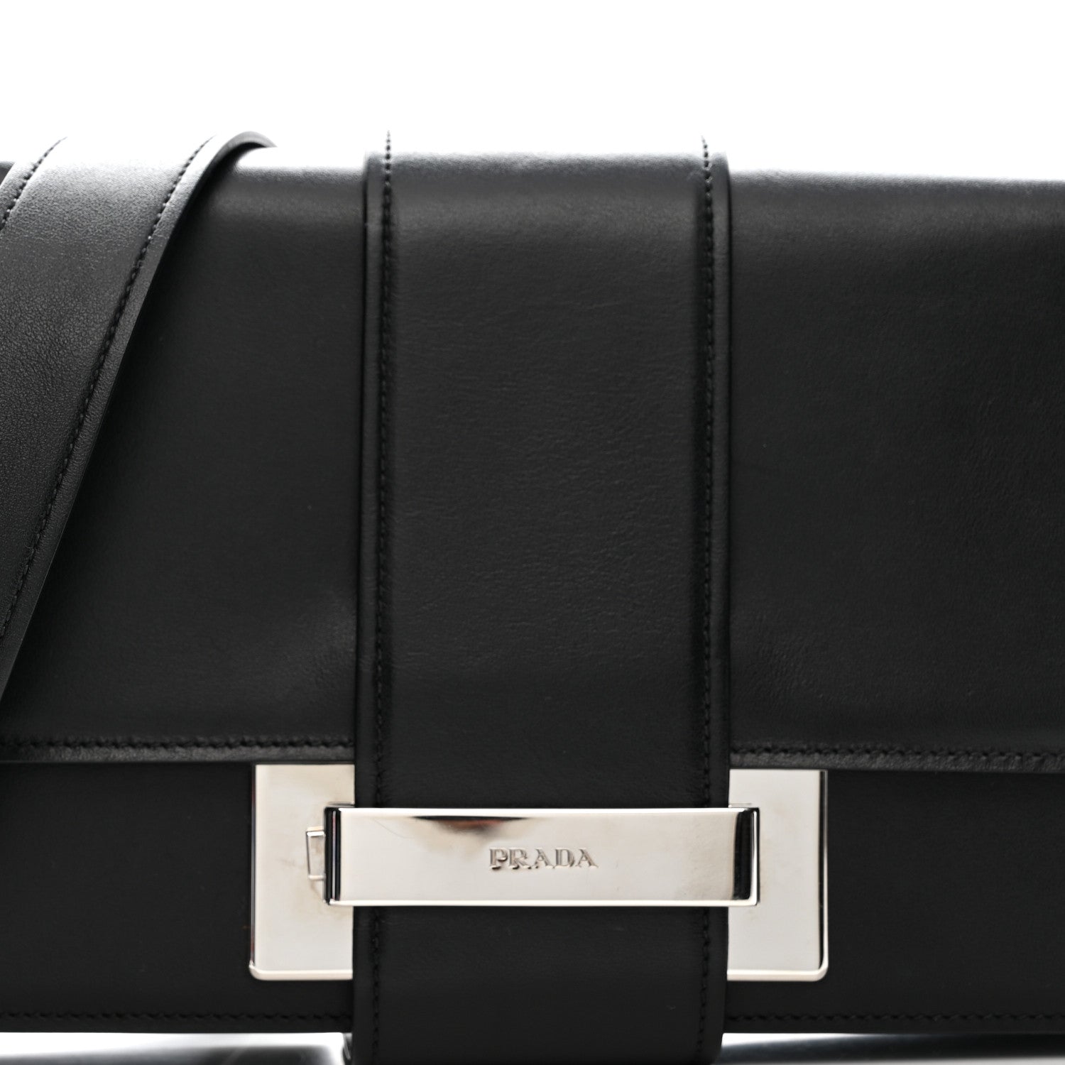 Prada City Calfskin Ribbon Bag Black 7 of 11