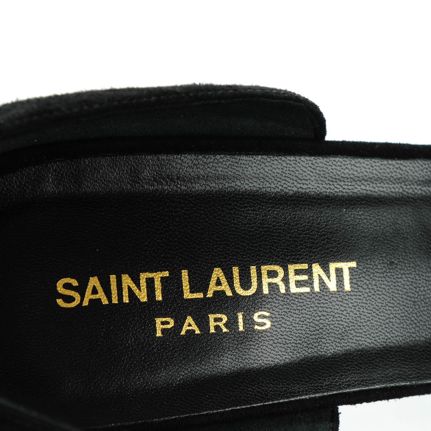 Saint Laurent Kid Scamosciato Jane 80 Ankle Strap Sandals 40.5 Black 6 of 7