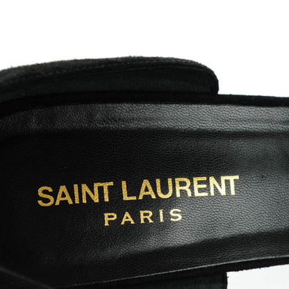 Saint Laurent Kid Scamosciato Jane 80 Ankle Strap Sandals 40.5 Black 6 of 7