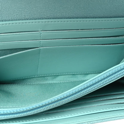 Chanel Caviar Quilted Large Boy Gusset Flap Wallet Light Blue 6 of 8