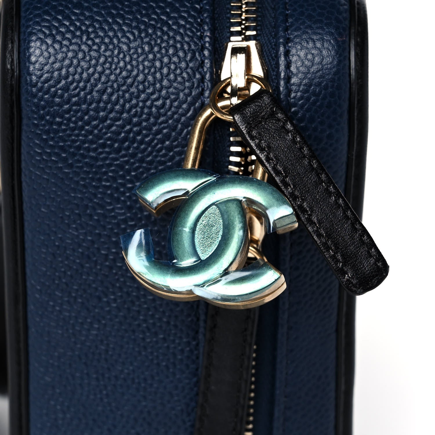 Chanel Caviar Quilted Small CC Filigree Vanity Case Navy Black 11 of 12