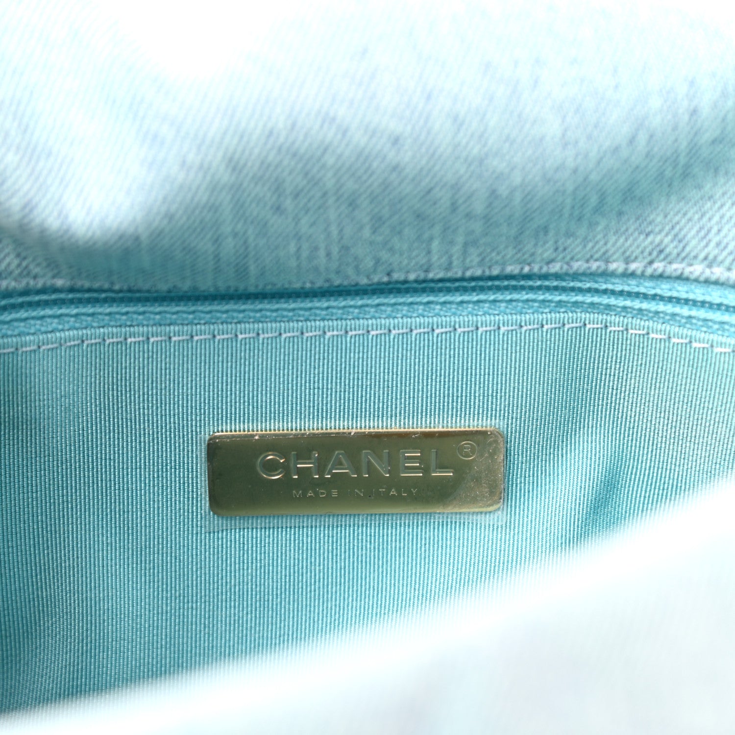 Chanel Denim Quilted Large Chanel 19 Flap Neon Blue 6 of 11