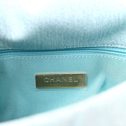 Chanel Denim Quilted Large Chanel 19 Flap Neon Blue 6 of 11