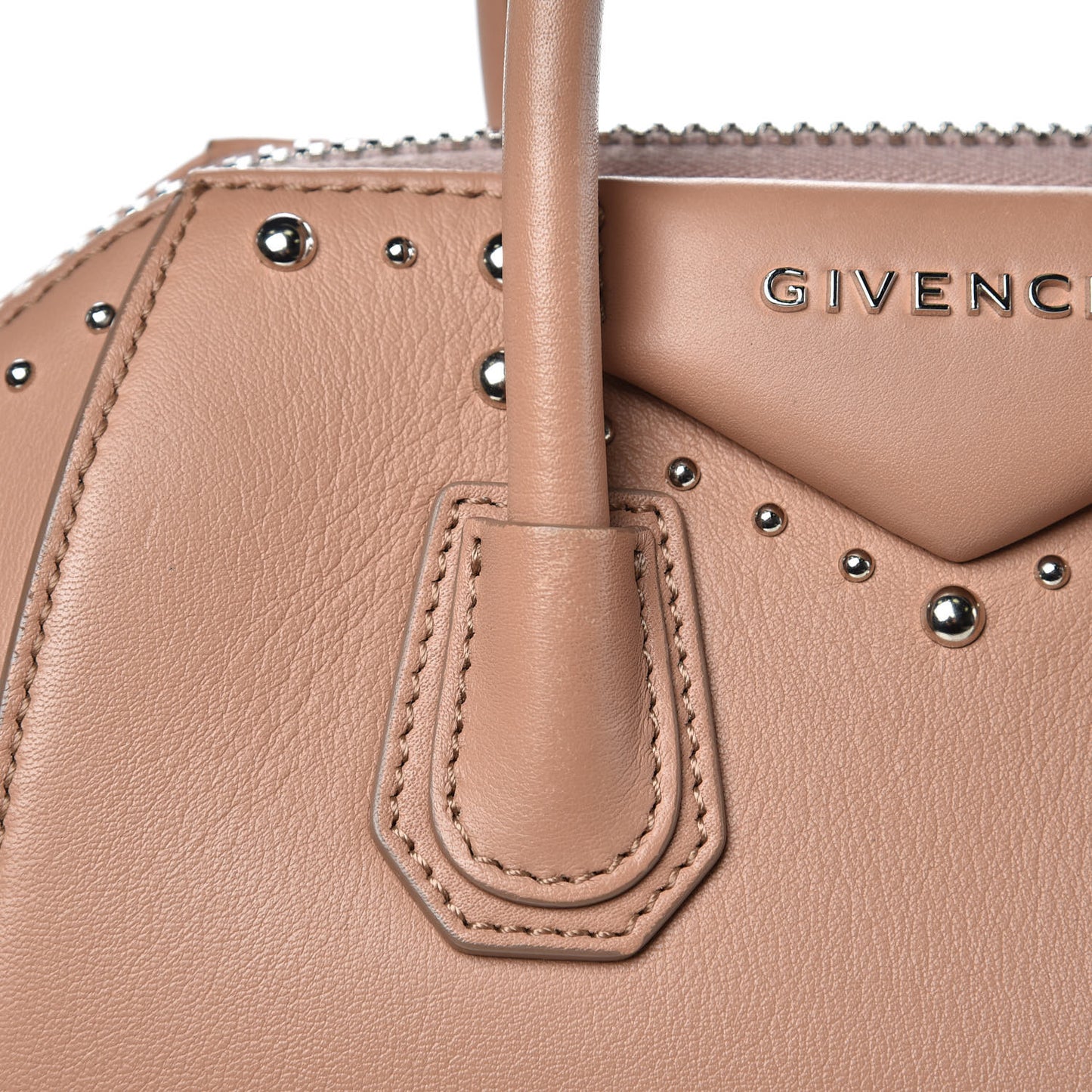 Smooth Calfskin Mini Studded Antigona Old Pink