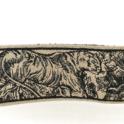 Christian Dior Canvas Embroidered Toile De Jouy Shoulder Strap Black 8 of 10