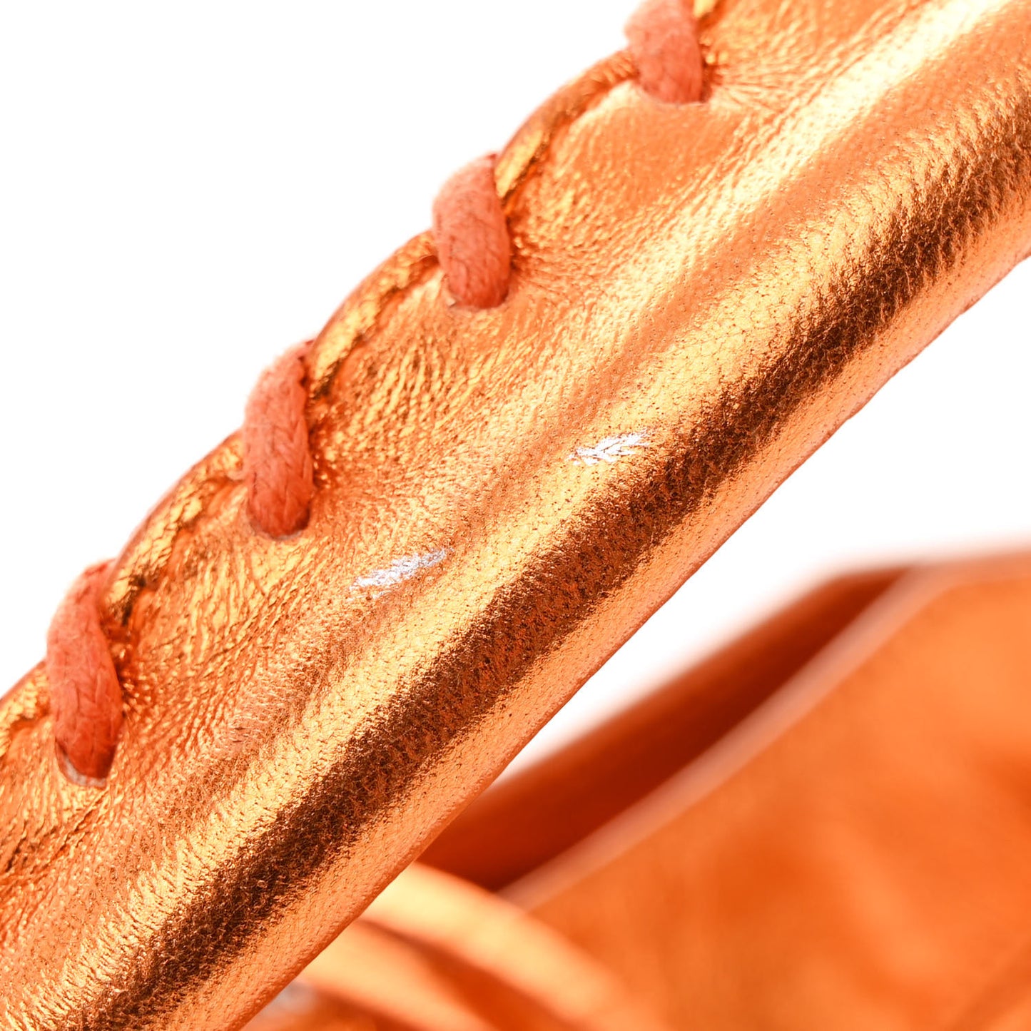 Metallic Agneau Classic Hardware First Orange