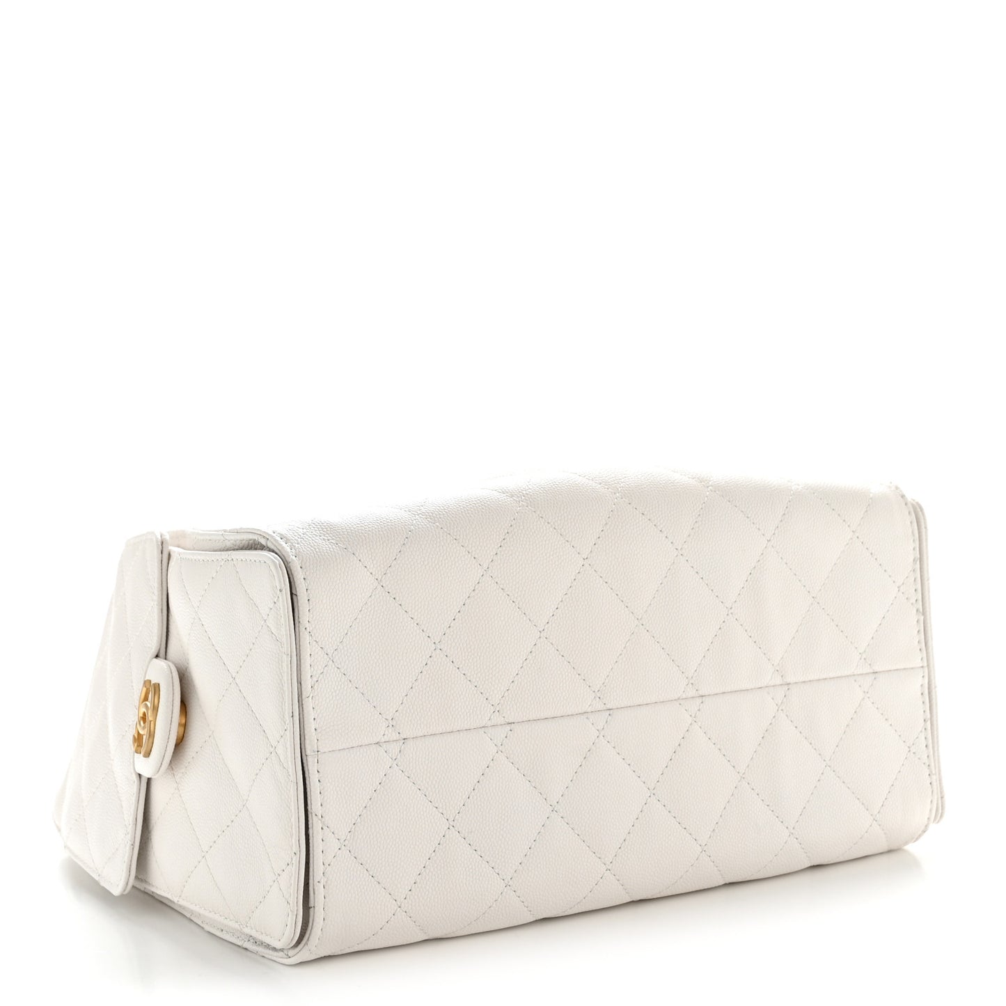 Caviar Quilted Small Chanel 25 Handbag White