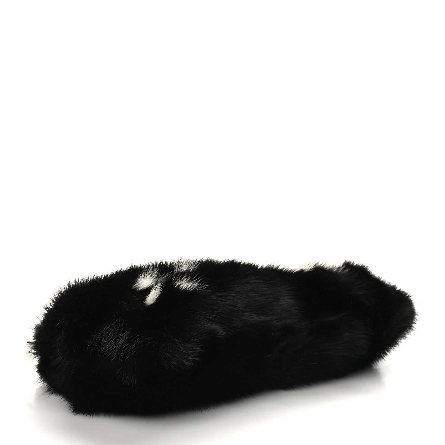 Prada Mink Fur Crystal Clutch Black Bianco 3 of 7