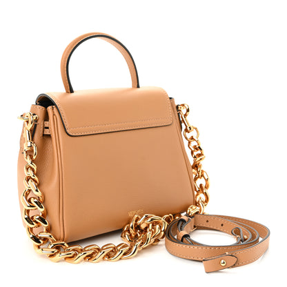 Versace Grained Calfskin Small La Medusa Top Handle Bag Brown 3 of 9