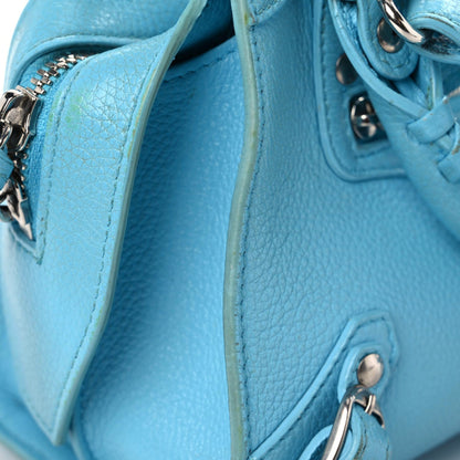 Balenciaga Grained Calfskin Neo Classic Silver Hardware Mini City Azur 16 of 26