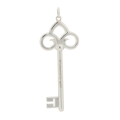 Tiffany Sterling Silver Fleur De Lis Key Pendant 3 of 4