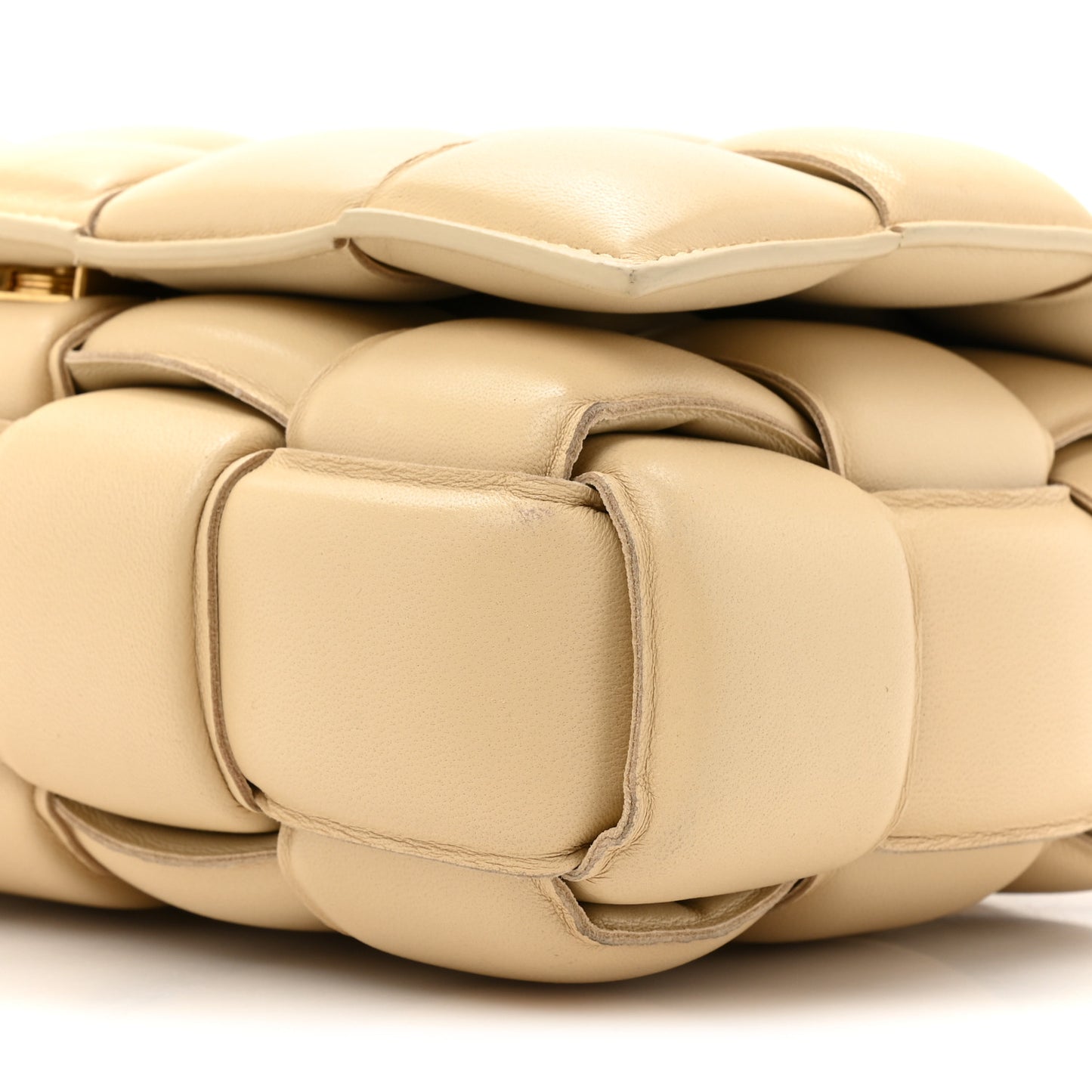 Nappa Maxi Intreccio Padded Cassette Crossbody Bag Porridge