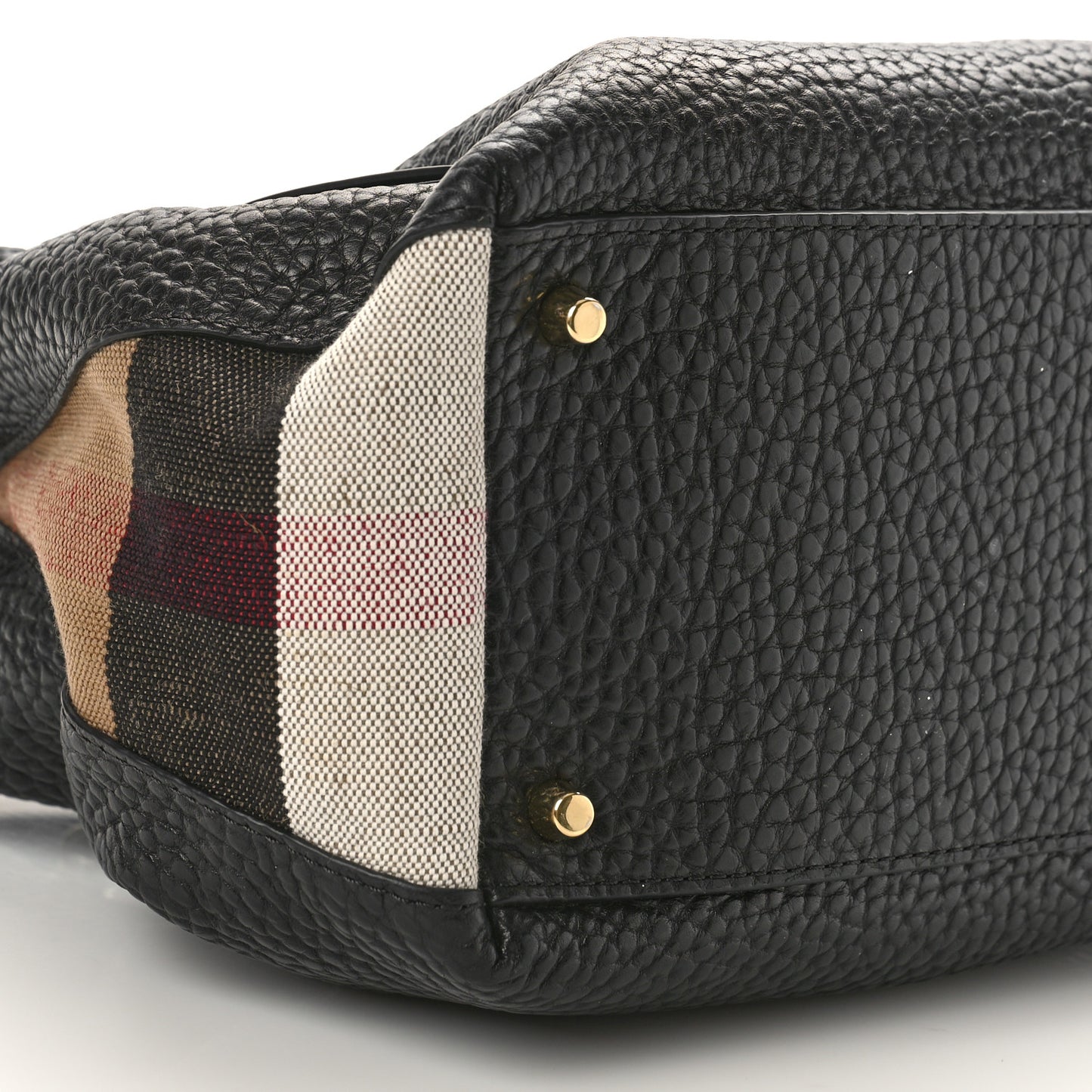 Grainy Calfskin House Check Small Maidstone Black