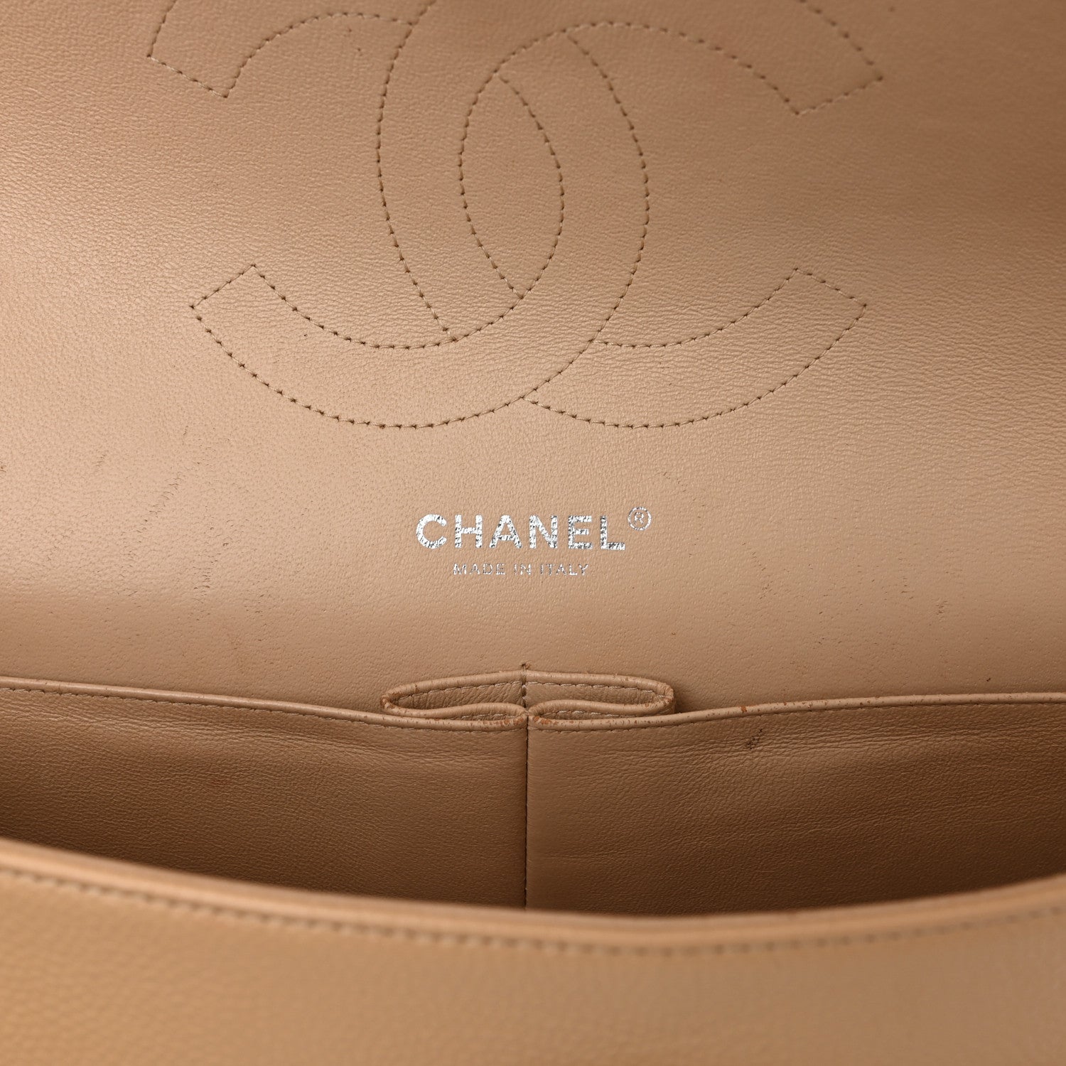 Chanel Caviar Quilted Jumbo Double Flap Beige 6 of 13