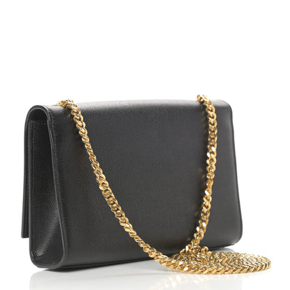 Saint Laurent Grain De Poudre Small Monogram Kate Satchel Black 3 of 12