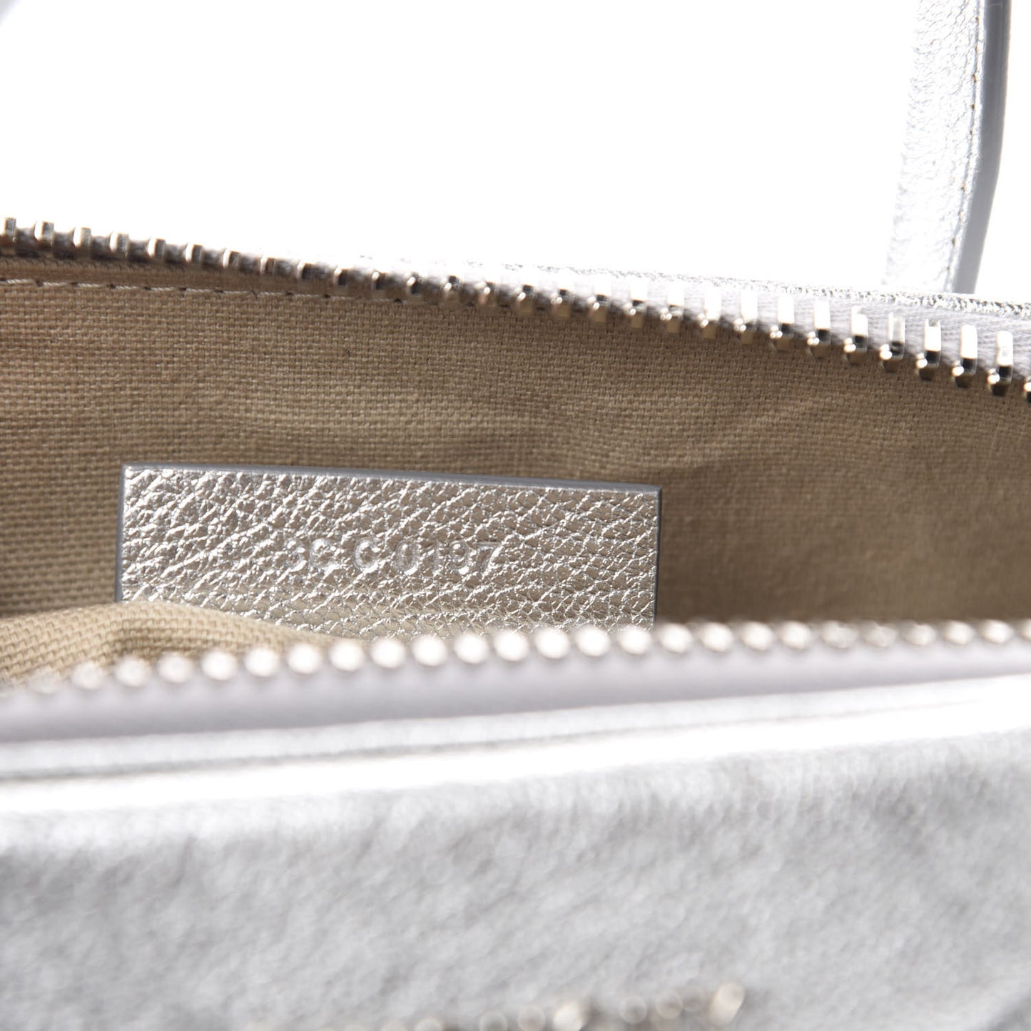 Metallic Sugar Goatskin Small Antigona Silver