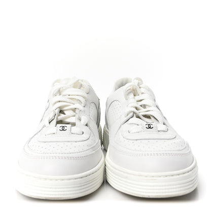 Chanel Calfskin CC Womens Sneakers 38 White 3 of 10