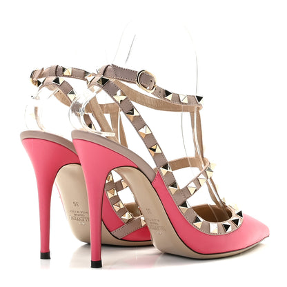 Valentino Garavani Calfskin Nappa Rockstud Ankle Strap 100mm Pumps 36 Deep Fuxia Poudre 5 of 15