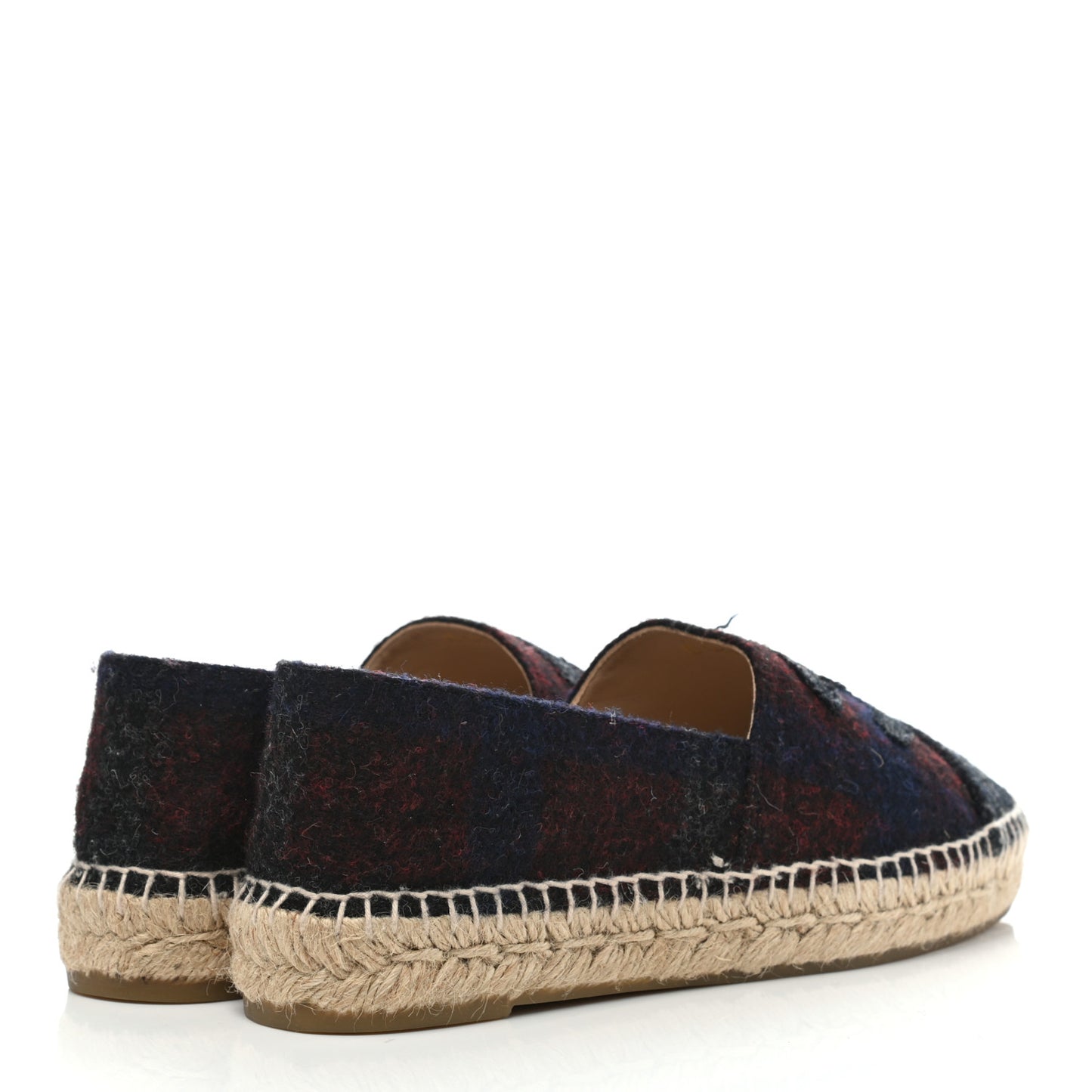 Fabric CC Espadrilles 39 Burgundy Navy Dark Grey