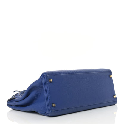 Hermes Togo Kelly Retourne 35 Bleu Electrique 3 of 38