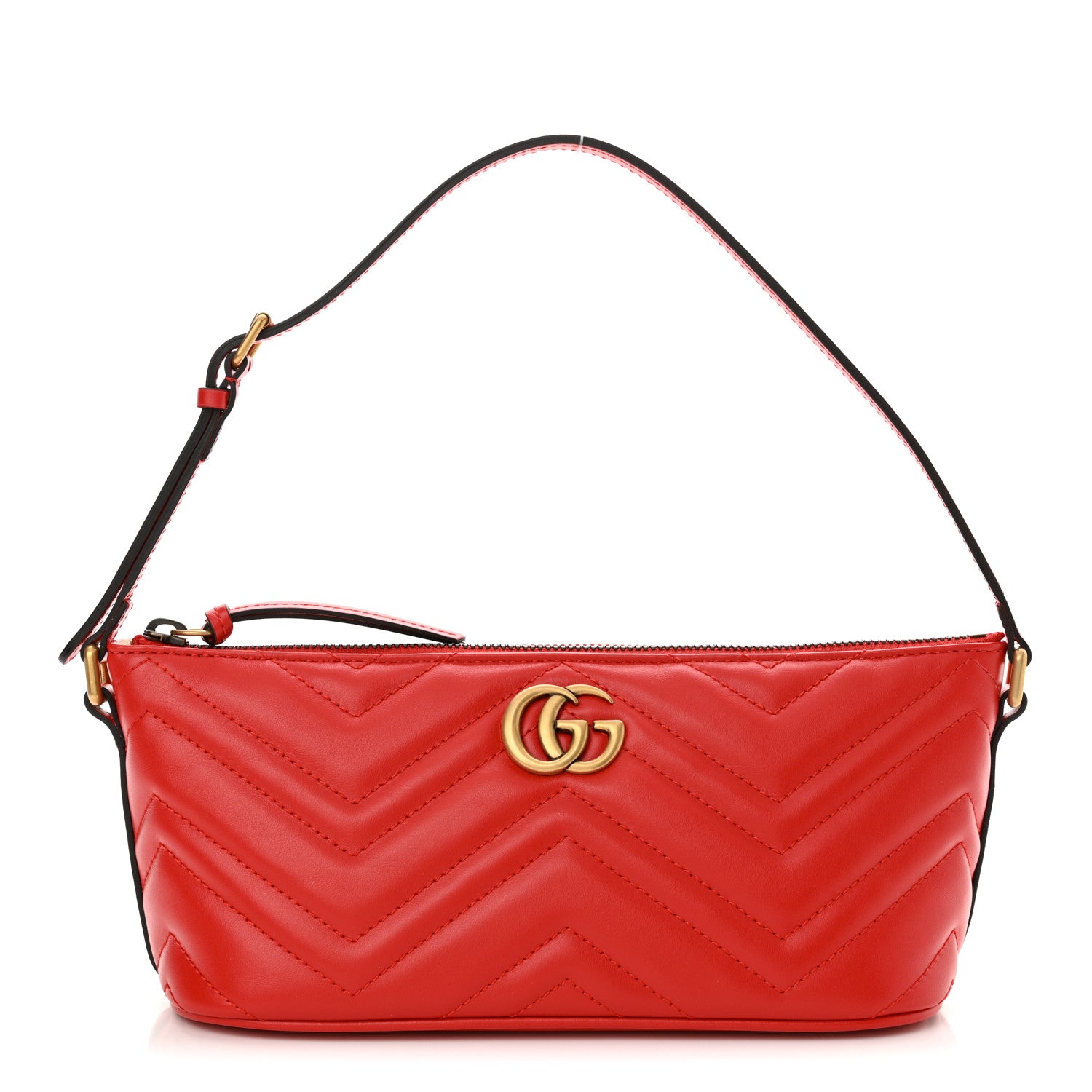 Gucci Calfskin Matelasse Chevron GG Marmont Sling Shoulder Bag Rosso 1 of 10