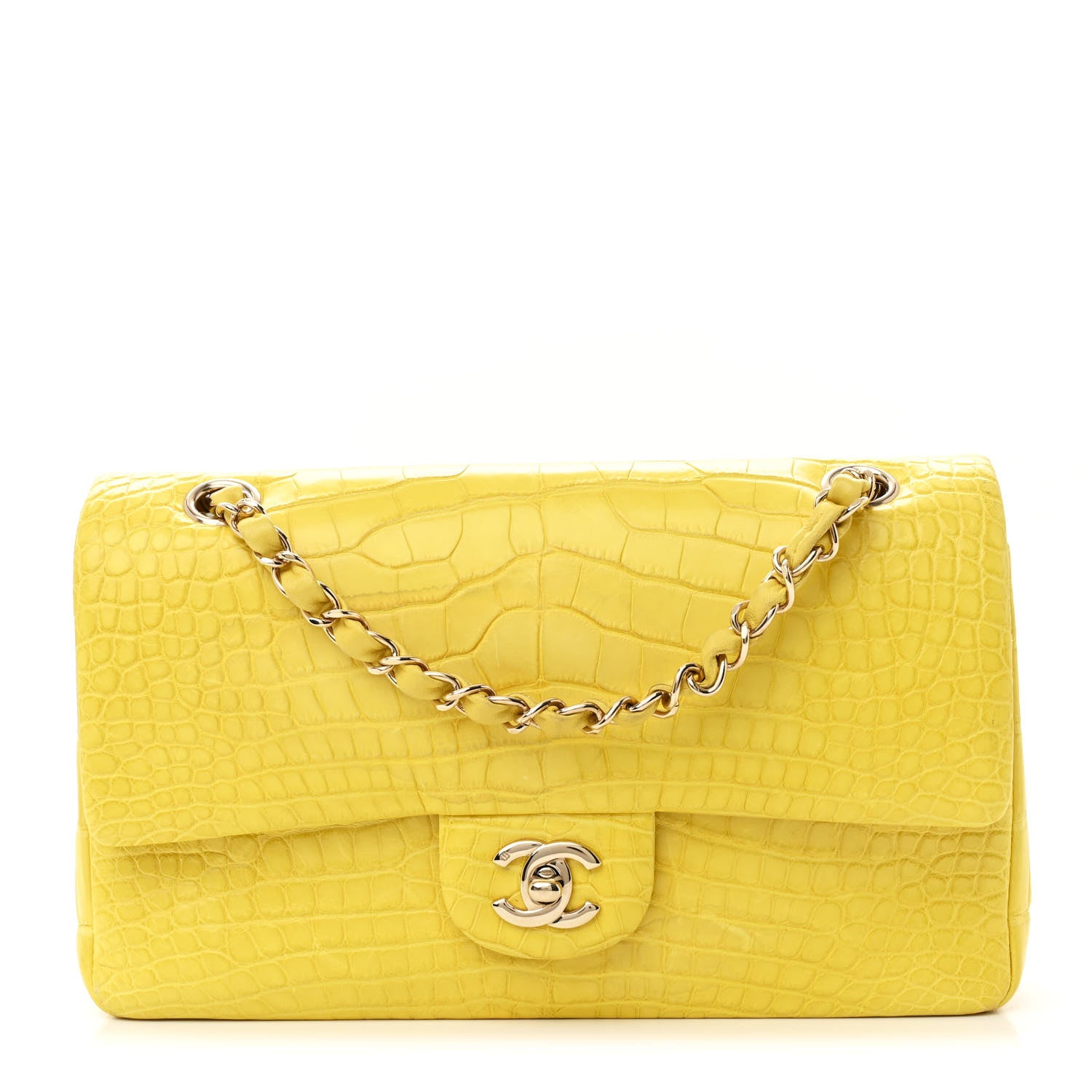Chanel Alligator Medium Double Flap Yellow 1 of 11