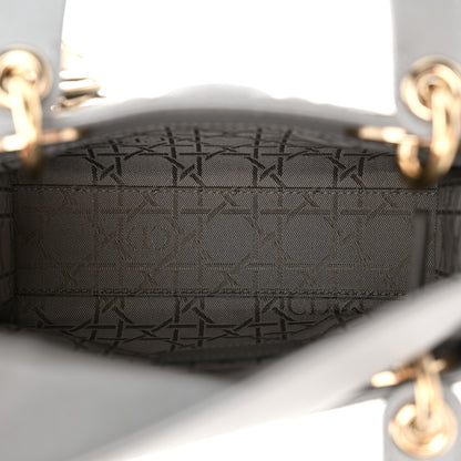 Christian Dior Metallic Lambskin Cannage Mini Lady Dior Grey 5 of 12