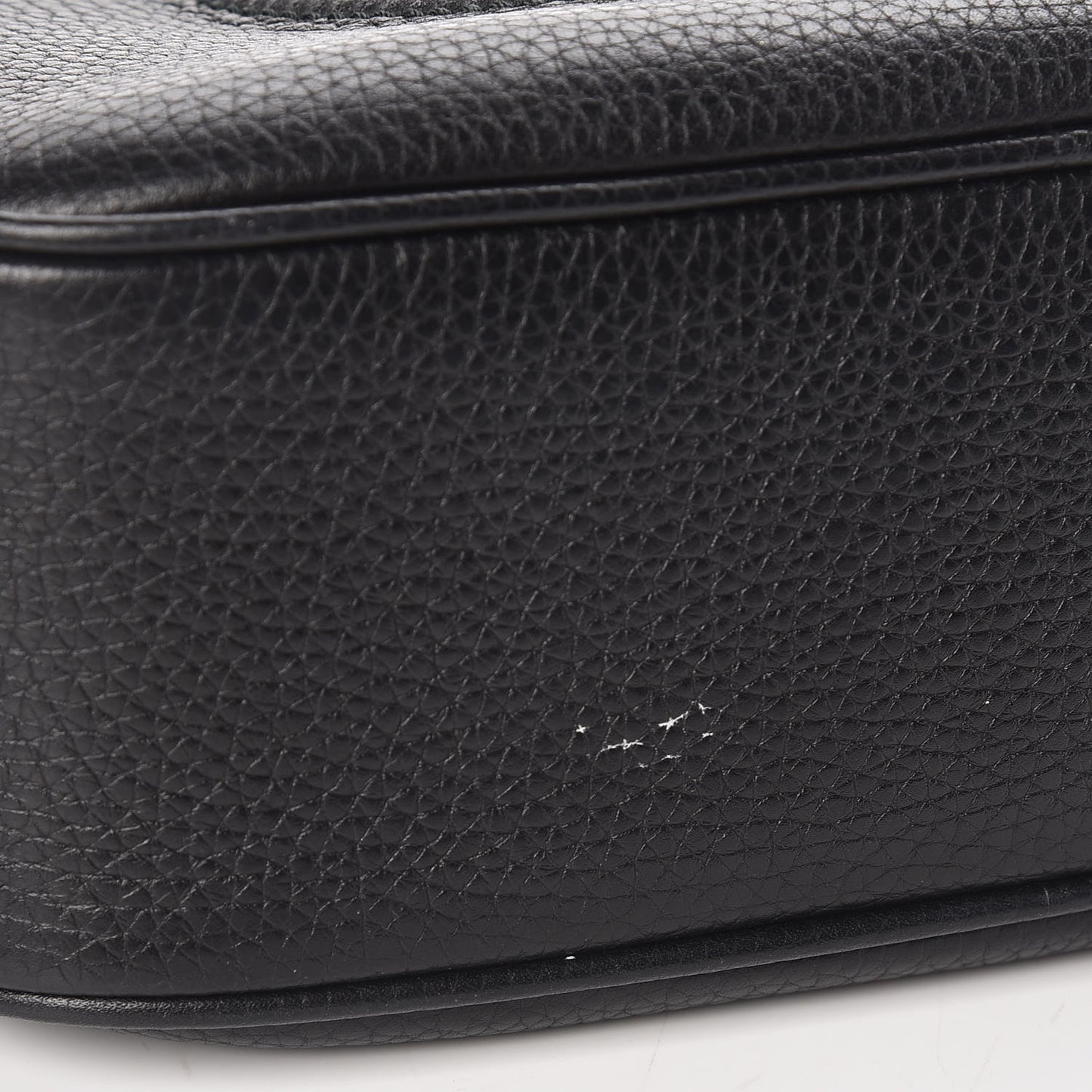 Pebbled Calfskin Small Soho Disco Bag Black