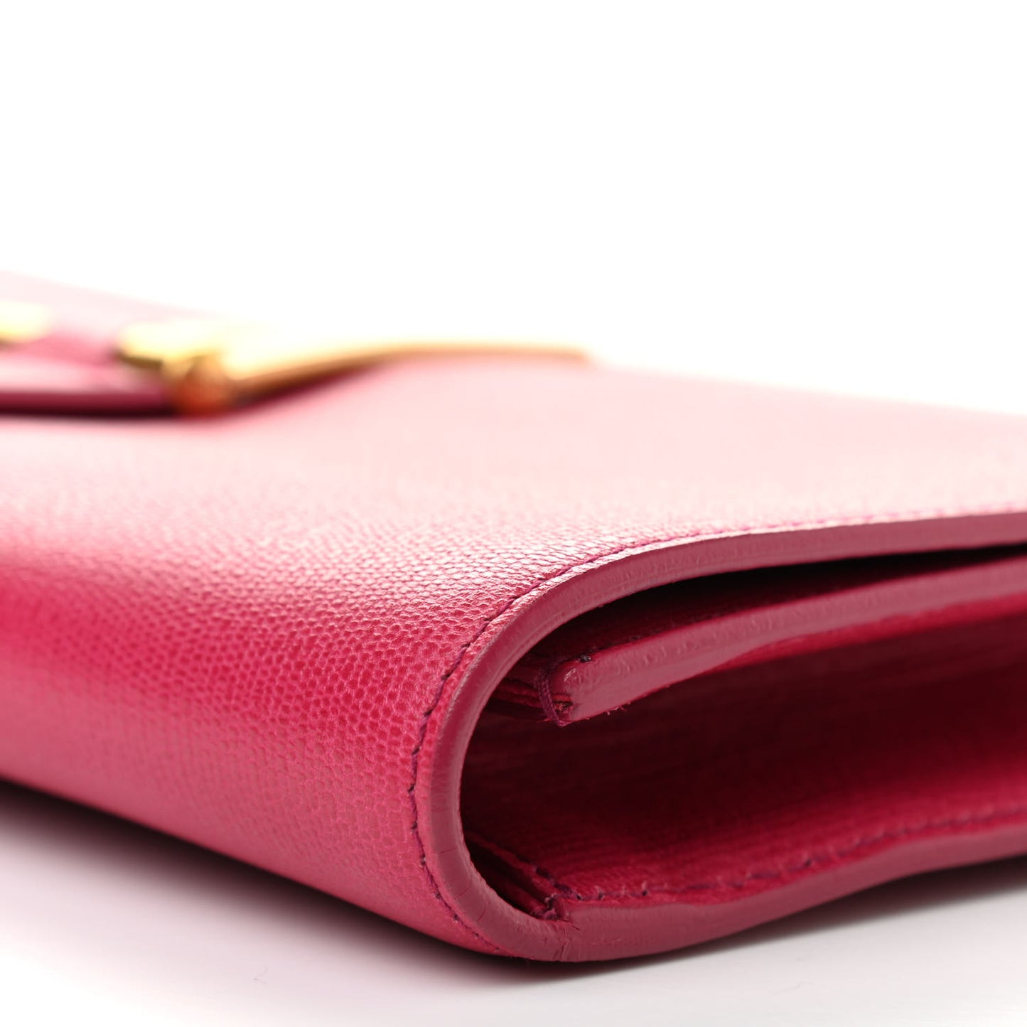 Calfskin Classic Y Ligne Clutch Fuchsia