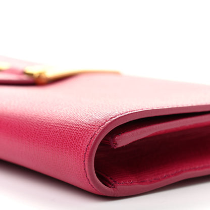 Saint Laurent Calfskin Classic Y Ligne Clutch Fuchsia 9 of 11