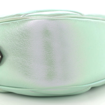 Gucci Iridescent Nappa Chevron Matelasse Small GG Marmont Chain Shoulder Bag Iridescent Salvy Green 9 of 11