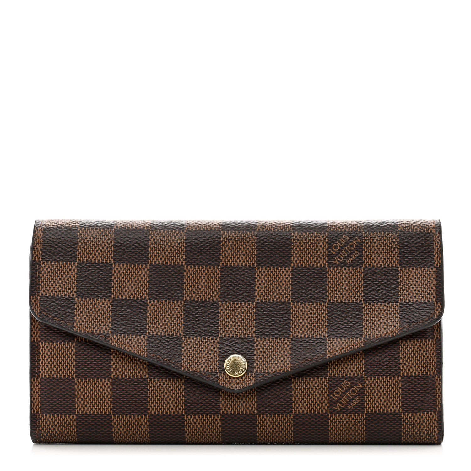 Louis Vuitton Damier Ebene Sarah Wallet NM Rose Ballerine 1 of 9