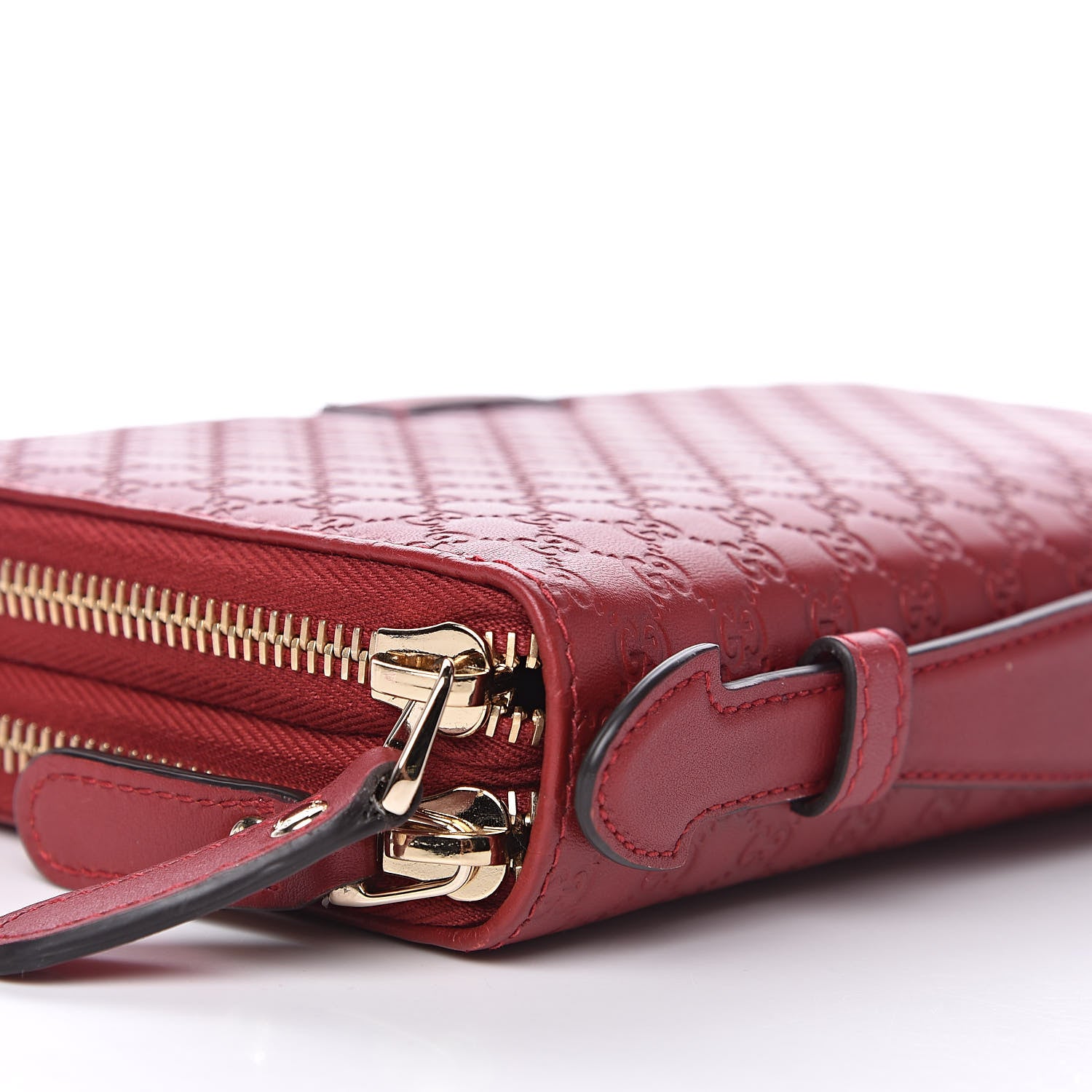 Gucci Microguccissima Zip Around Top Handle Travel Wallet Red 8 of 12