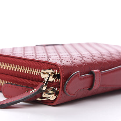 Gucci Microguccissima Zip Around Top Handle Travel Wallet Red 8 of 12