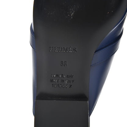 Hermes Calfskin Oz Mules 36 Bleu Maritime 7 of 12