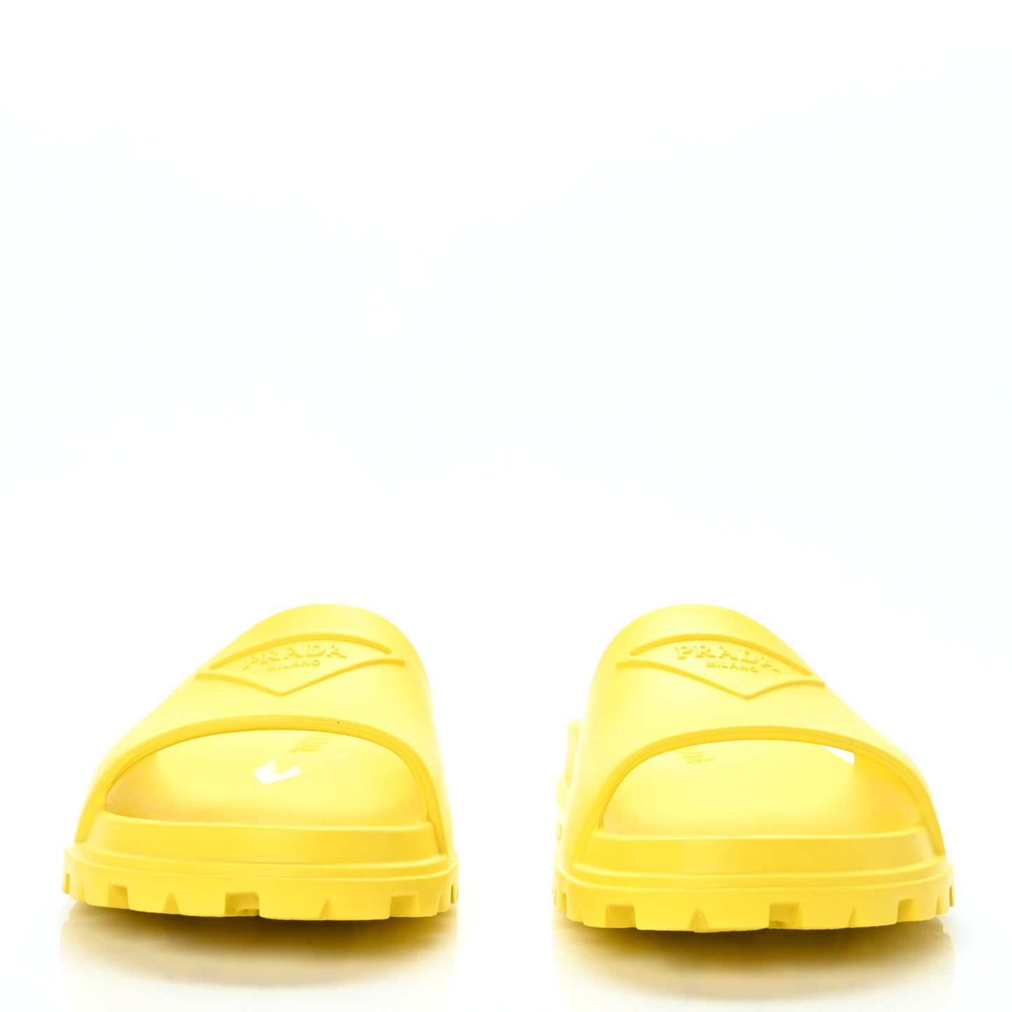 EVA Rubber Triangle Logo Embossed Mens Lug Sole Slide Sandals 42 Sole