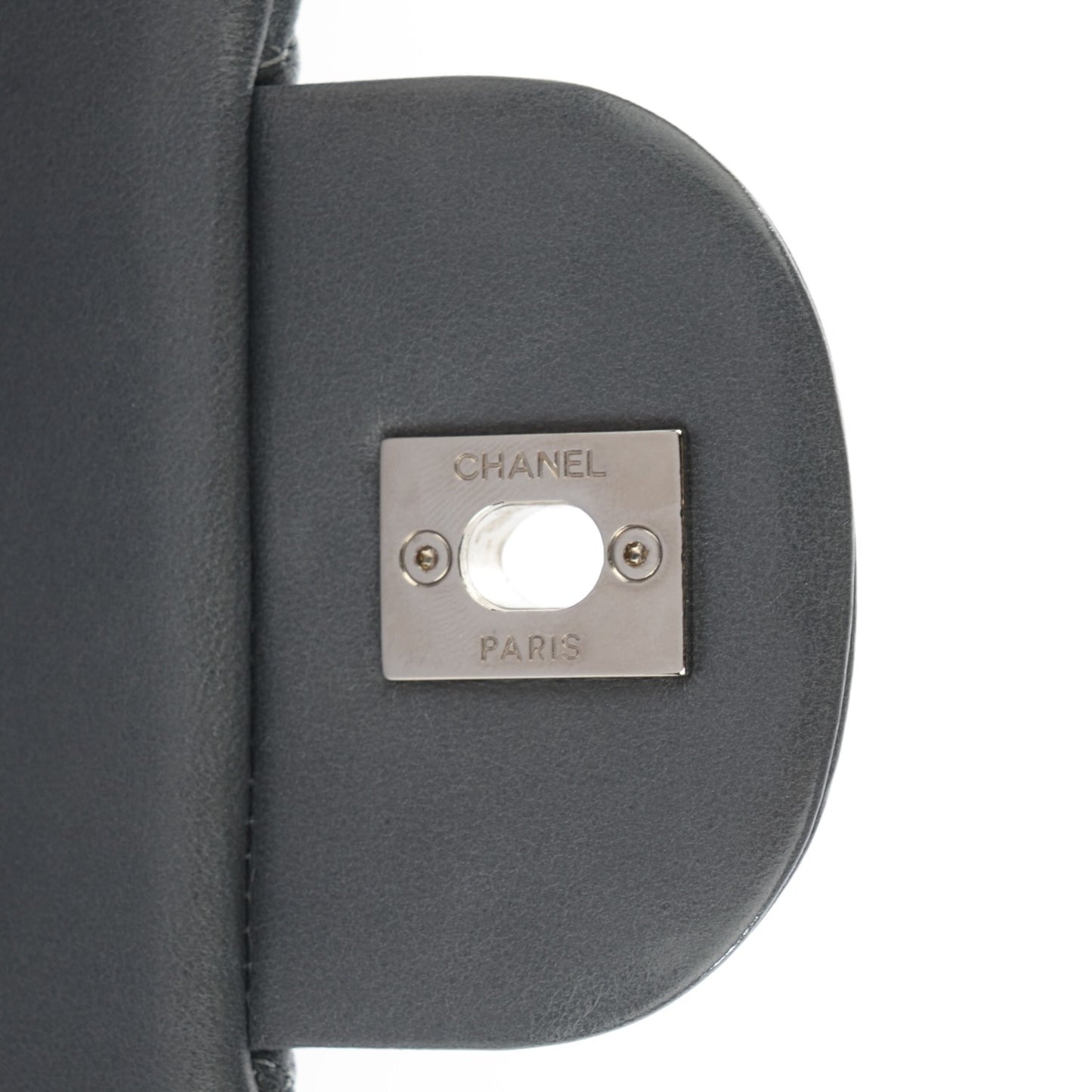 Lambskin Quilted Jumbo Single Flap Dark Grey