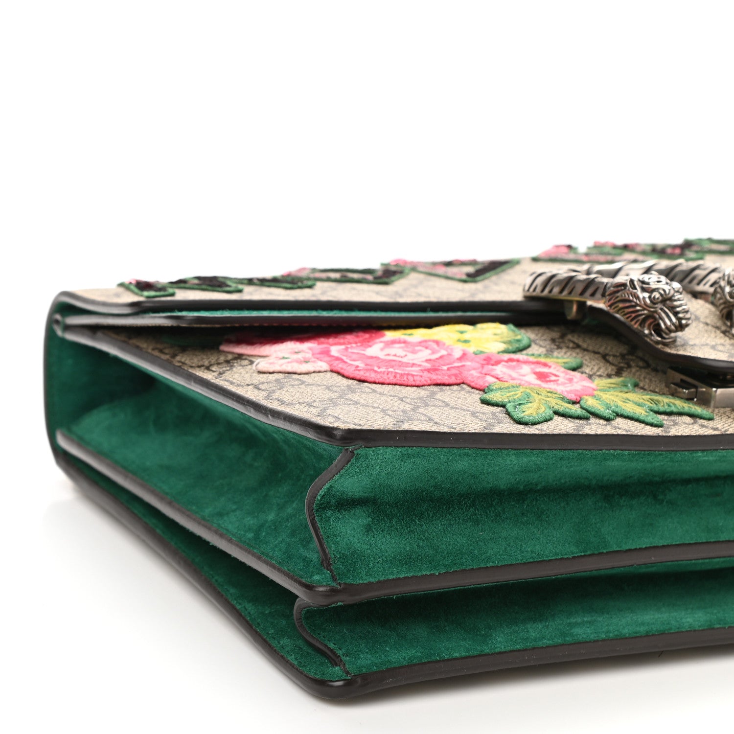 Gucci GG Supreme Monogram Embroidered Medium Dionysus Shoulder Bag Emerald 9 of 10