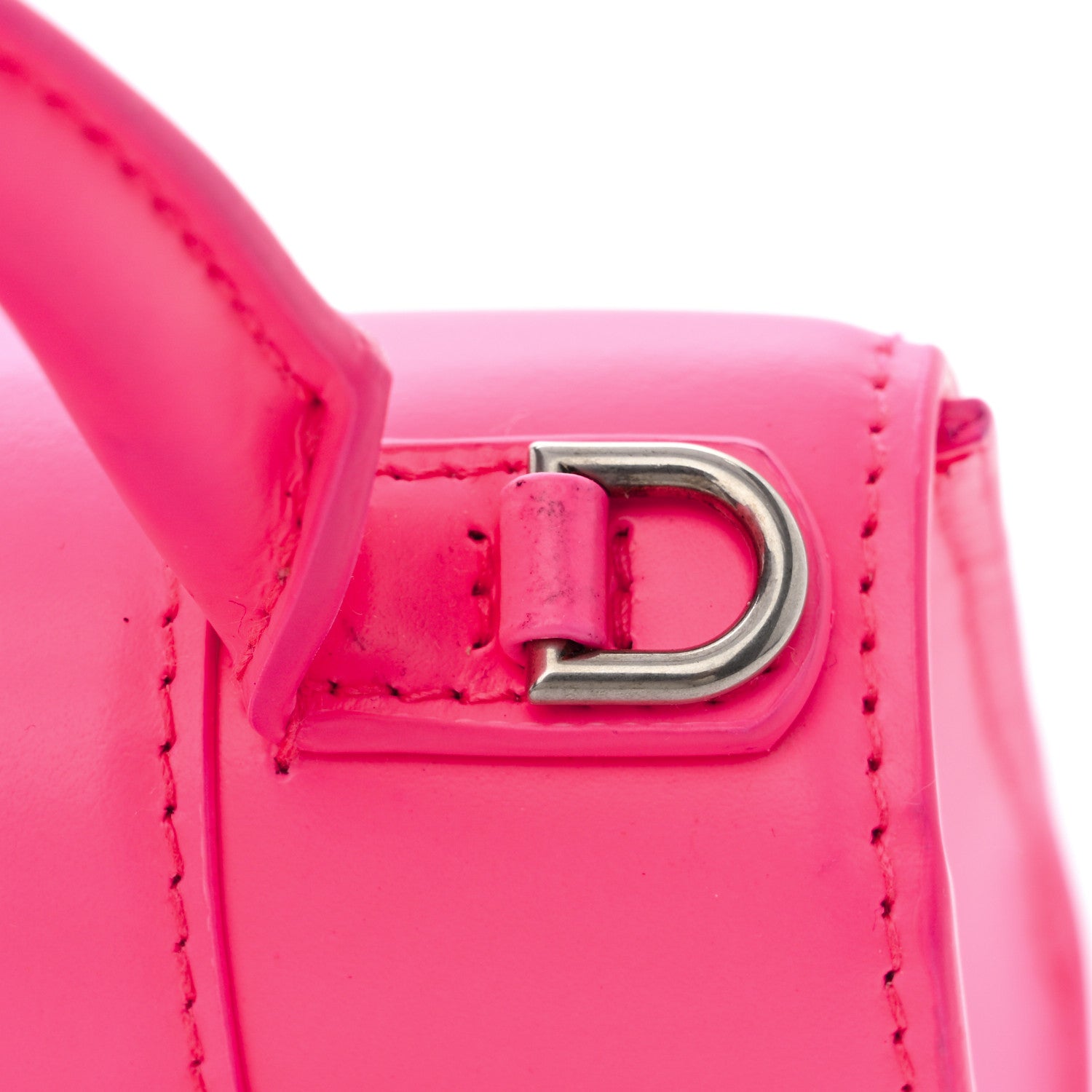 Balenciaga Shiny Box Calfskin Hourglass Top Handle Bag XS Fluo Pink 15 of 16
