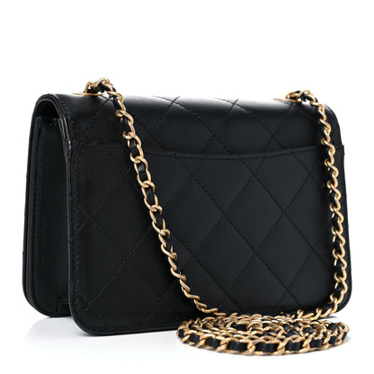 Chanel Calfskin Quilted Crystal Pearl Small Flap Bag Black 4 of 10