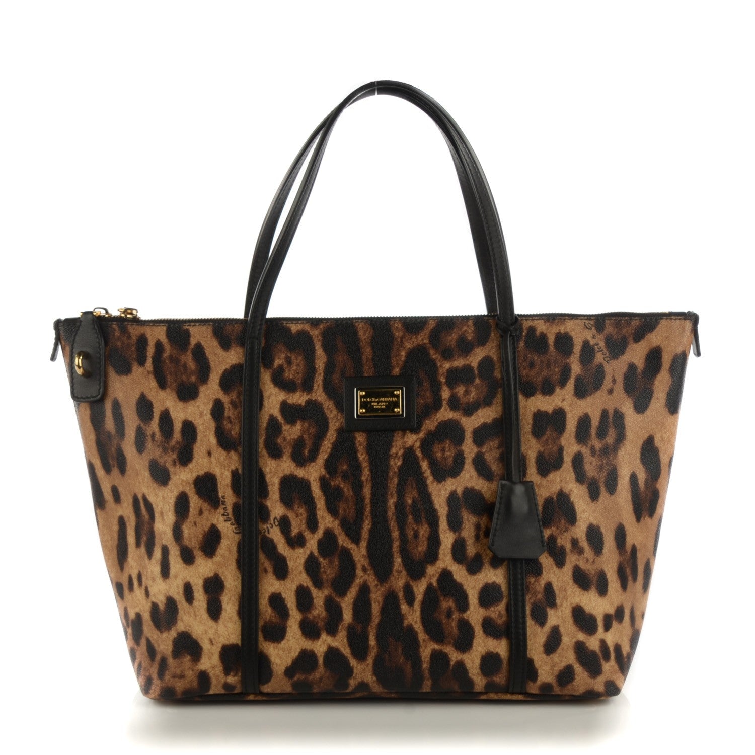 Dolce & Gabbana Textured Calfskin Leopard Print Miss Escape Tote 1 of 6