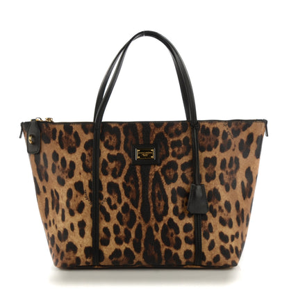 Dolce & Gabbana Textured Calfskin Leopard Print Miss Escape Tote 1 of 6