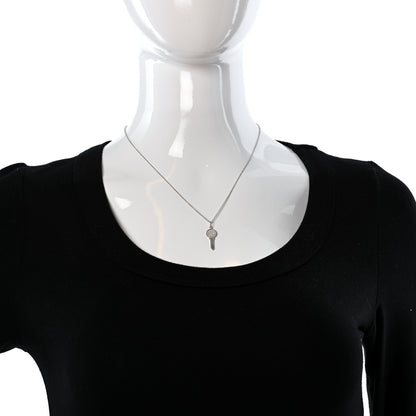 Tiffany 18K White Gold Diamond Mini Modern Keys Round Key Pendant Necklace 2 of 5