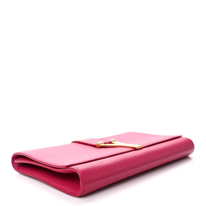 Saint Laurent Calfskin Classic Y Ligne Clutch Fuchsia 3 of 7