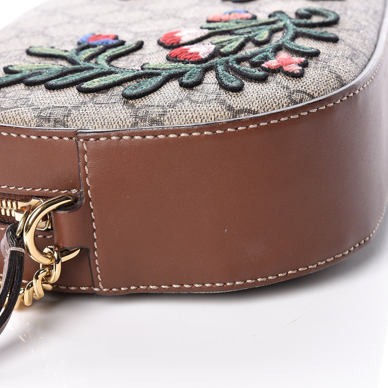 Gucci GG Supreme Monogram Floral Embroidered Mini Chain Shoulder Bag Beige Tuscany 11 of 17